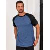 imageRuncati Mens Casual Slim Fit T Shirts Raglan Short Sleeve Crewneck Baseball Tees Color Block Workout Fashion ShirtNavy Blue