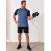 imageRuncati Mens Casual Slim Fit T Shirts Raglan Short Sleeve Crewneck Baseball Tees Color Block Workout Fashion ShirtNavy Blue