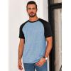 imageRuncati Mens Casual Slim Fit T Shirts Raglan Short Sleeve Crewneck Baseball Tees Color Block Workout Fashion ShirtSky Blue