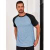 imageRuncati Mens Casual Slim Fit T Shirts Raglan Short Sleeve Crewneck Baseball Tees Color Block Workout Fashion ShirtSky Blue