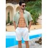 imageRuncati Mens Short Sleeve Guayabera Shirts Cuban Button Down Casual Shirt Summer Vacation Wedding Embroidered Linen TopsOlive Green