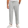 imageRuncati Mens Casual Pants Drawstring Elastic Waist Lightweight Cropped Linen Pants Summer Yoga Beach TrousersGrey