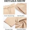 imageRuncati Mens Cotton Harem Capri Pants Yoga Beach Baggy 34 Shorts Pants Casual Elastic Waist Hippie Boho PantsBeige