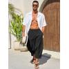 imageRuncati Mens Cotton Harem Capri Pants Yoga Beach Baggy 34 Shorts Pants Casual Elastic Waist Hippie Boho PantsBlack