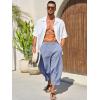 imageRuncati Mens Cotton Harem Capri Pants Yoga Beach Baggy 34 Shorts Pants Casual Elastic Waist Hippie Boho PantsGrey