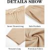 imageRuncati Mens Cotton Harem Capri Pants Yoga Beach Baggy 34 Shorts Pants Casual Elastic Waist Hippie Boho PantsKhaki