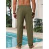 imageRuncati Mens Kaftan Thobe Pants Cotton Casual Elastic Waist Drawstring Muslim Trousers Summer Yoga Kurta Pants with PocketsArmy Green