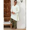 imageRuncati Mens Kaftan Thobe Pants Cotton Casual Elastic Waist Drawstring Muslim Trousers Summer Yoga Kurta Pants with PocketsArmy Green