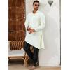 imageRuncati Mens Kaftan Thobe Pants Cotton Casual Elastic Waist Drawstring Muslim Trousers Summer Yoga Kurta Pants with PocketsBlack