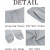 imageRuncati Mens Kaftan Thobe Pants Cotton Casual Elastic Waist Drawstring Muslim Trousers Summer Yoga Kurta Pants with PocketsGrey