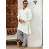 imageRuncati Mens Kaftan Thobe Pants Cotton Casual Elastic Waist Drawstring Muslim Trousers Summer Yoga Kurta Pants with PocketsGrey