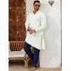 imageRuncati Mens Kaftan Thobe Pants Cotton Casual Elastic Waist Drawstring Muslim Trousers Summer Yoga Kurta Pants with PocketsNavy