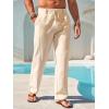 imageRuncati Mens Linen Cotton Casual Pants Elastic Waist Drawstring Lightweight Pants Loose Fit Summer Beach Yoga TrousersBeige