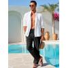 imageRuncati Mens Linen Cotton Casual Pants Elastic Waist Drawstring Lightweight Pants Loose Fit Summer Beach Yoga TrousersBlack