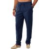 imageRuncati Mens Kaftan Thobe Pants Cotton Casual Elastic Waist Drawstring Muslim Trousers Summer Yoga Kurta Pants with PocketsNavy