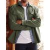 imageRuncati Mens Casual Shacket Twill Button Down Shirt Jacket Long Sleeve Lightweight JacketArmy Green