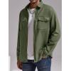 imageRuncati Mens Casual Shacket Twill Button Down Shirt Jacket Long Sleeve Lightweight JacketArmy Green