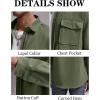 imageRuncati Mens Casual Shacket Twill Button Down Shirt Jacket Long Sleeve Lightweight JacketArmy Green