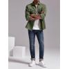 imageRuncati Mens Casual Shacket Twill Button Down Shirt Jacket Long Sleeve Lightweight JacketArmy Green
