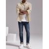 imageRuncati Mens Casual Shacket Twill Button Down Shirt Jacket Long Sleeve Lightweight JacketBeige