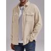 imageRuncati Mens Casual Shacket Twill Button Down Shirt Jacket Long Sleeve Lightweight JacketBeige