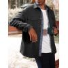 imageRuncati Mens Casual Shacket Twill Button Down Shirt Jacket Long Sleeve Lightweight JacketBlack