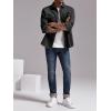 imageRuncati Mens Casual Shacket Twill Button Down Shirt Jacket Long Sleeve Lightweight JacketBlack