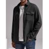 imageRuncati Mens Casual Shacket Twill Button Down Shirt Jacket Long Sleeve Lightweight JacketBlack