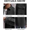 imageRuncati Mens Casual Shacket Twill Button Down Shirt Jacket Long Sleeve Lightweight JacketBlack