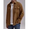 imageRuncati Mens Casual Shacket Twill Button Down Shirt Jacket Long Sleeve Lightweight JacketBrown