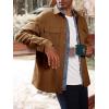 imageRuncati Mens Casual Shacket Twill Button Down Shirt Jacket Long Sleeve Lightweight JacketBrown