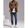 imageRuncati Mens Casual Shacket Twill Button Down Shirt Jacket Long Sleeve Lightweight JacketBrown