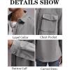 imageRuncati Mens Casual Shacket Twill Button Down Shirt Jacket Long Sleeve Lightweight JacketGrey