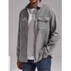 imageRuncati Mens Casual Shacket Twill Button Down Shirt Jacket Long Sleeve Lightweight JacketGrey
