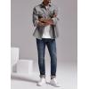 imageRuncati Mens Casual Shacket Twill Button Down Shirt Jacket Long Sleeve Lightweight JacketGrey