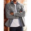 imageRuncati Mens Casual Shacket Twill Button Down Shirt Jacket Long Sleeve Lightweight JacketGrey