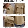 imageRuncati Mens Casual Shacket Twill Button Down Shirt Jacket Long Sleeve Lightweight JacketKhaki