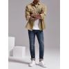 imageRuncati Mens Casual Shacket Twill Button Down Shirt Jacket Long Sleeve Lightweight JacketKhaki