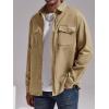 imageRuncati Mens Casual Shacket Twill Button Down Shirt Jacket Long Sleeve Lightweight JacketKhaki