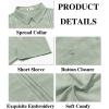 imageRuncati Mens Cuban Guayabera Shirts Short Sleeve Button Down Casual Summer Beach Wedding Embroidered Linen TopsOlive Green