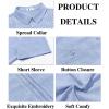 imageRuncati Mens Cuban Guayabera Shirts Short Sleeve Button Down Casual Summer Beach Wedding Embroidered Linen TopsSky Blue