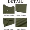 imageRuncati Mens Henley Shirt Short Sleeve Casual Button Basic Tees Slim Fit Stretch Summer T ShirtsArmy Green