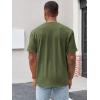 imageRuncati Mens Henley Shirt Short Sleeve Casual Button Basic Tees Slim Fit Stretch Summer T ShirtsArmy Green