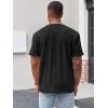 imageRuncati Mens Henley Shirt Short Sleeve Casual Button Basic Tees Slim Fit Stretch Summer T ShirtsBlack
