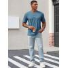 imageRuncati Mens Henley Shirt Short Sleeve Casual Button Basic Tees Slim Fit Stretch Summer T ShirtsBluish Grey