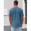 imageRuncati Mens Henley Shirt Short Sleeve Casual Button Basic Tees Slim Fit Stretch Summer T ShirtsBluish Grey