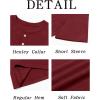 imageRuncati Mens Henley Shirt Short Sleeve Casual Button Basic Tees Slim Fit Stretch Summer T ShirtsBurgundy