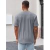 imageRuncati Mens Henley Shirt Short Sleeve Casual Button Basic Tees Slim Fit Stretch Summer T ShirtsDark Grey