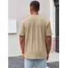 imageRuncati Mens Henley Shirt Short Sleeve Casual Button Basic Tees Slim Fit Stretch Summer T ShirtsKhaki