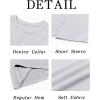 imageRuncati Mens Henley Shirt Short Sleeve Casual Button Basic Tees Slim Fit Stretch Summer T ShirtsLight Grey